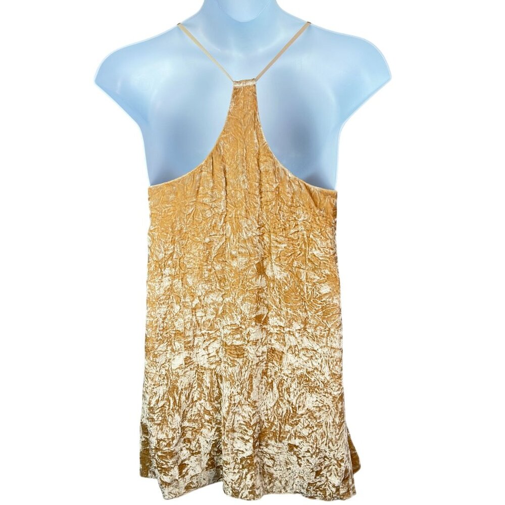 Alice + Olivia Fierra Crushed Velvet Cream Gold Tank Mini Dress Size M NWT $295 - Picture 4 of 10